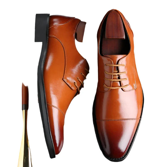 Herren Retro Derby Schuhe Aus Leder