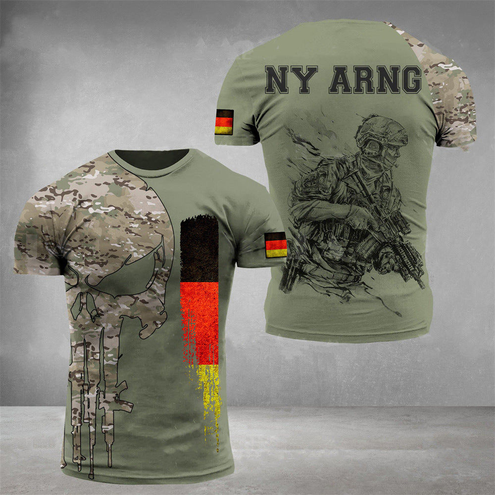 Fudus | T-Shirt mit Camouflage-Muster für Veteranen der deutschen Armee Fußballtrikot für Männer Deutschland EM 2024