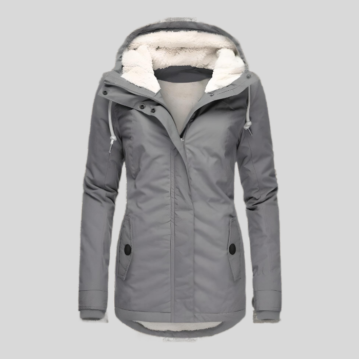 Damen Wasserdichte Winterjacke Mit Kapuze Und Kuscheligem Futter