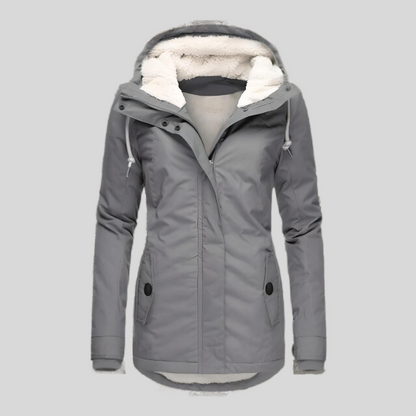 Damen Wasserdichte Winterjacke Mit Kapuze Und Kuscheligem Futter