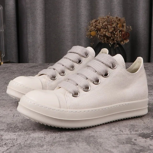 Unisex Canvas Sneakers Mit Riesigen Schnürsenkeln Bequem