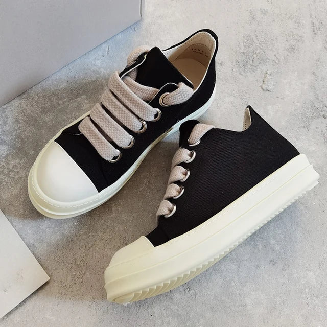 Unisex Canvas Sneakers Mit Riesigen Schnürsenkeln Bequem