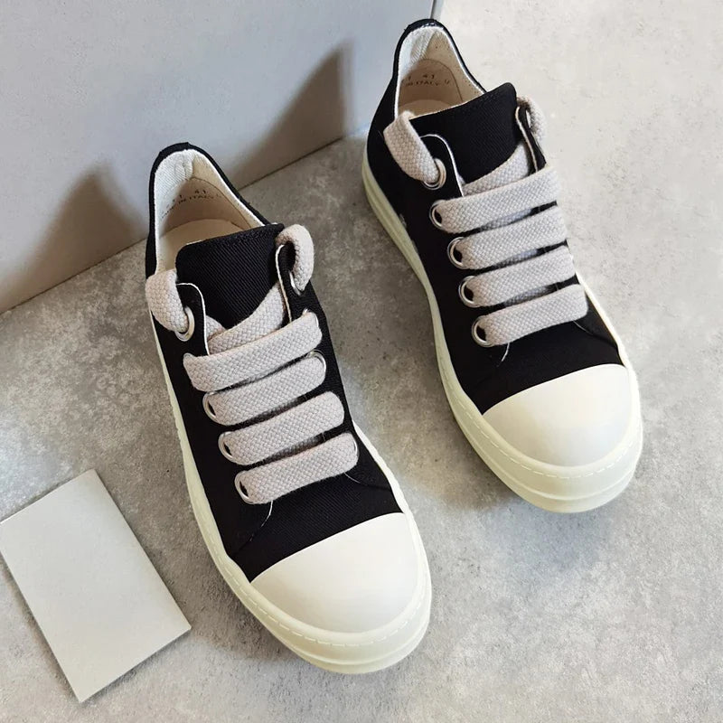 Unisex Canvas Sneakers Mit Riesigen Schnürsenkeln Bequem