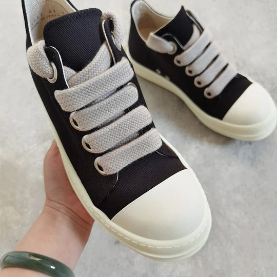 Unisex Canvas Sneakers Mit Riesigen Schnürsenkeln Bequem