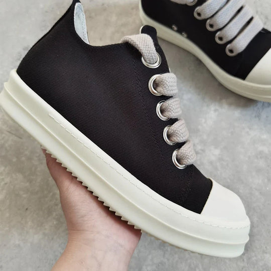 Unisex Canvas Sneakers Mit Riesigen Schnürsenkeln Bequem