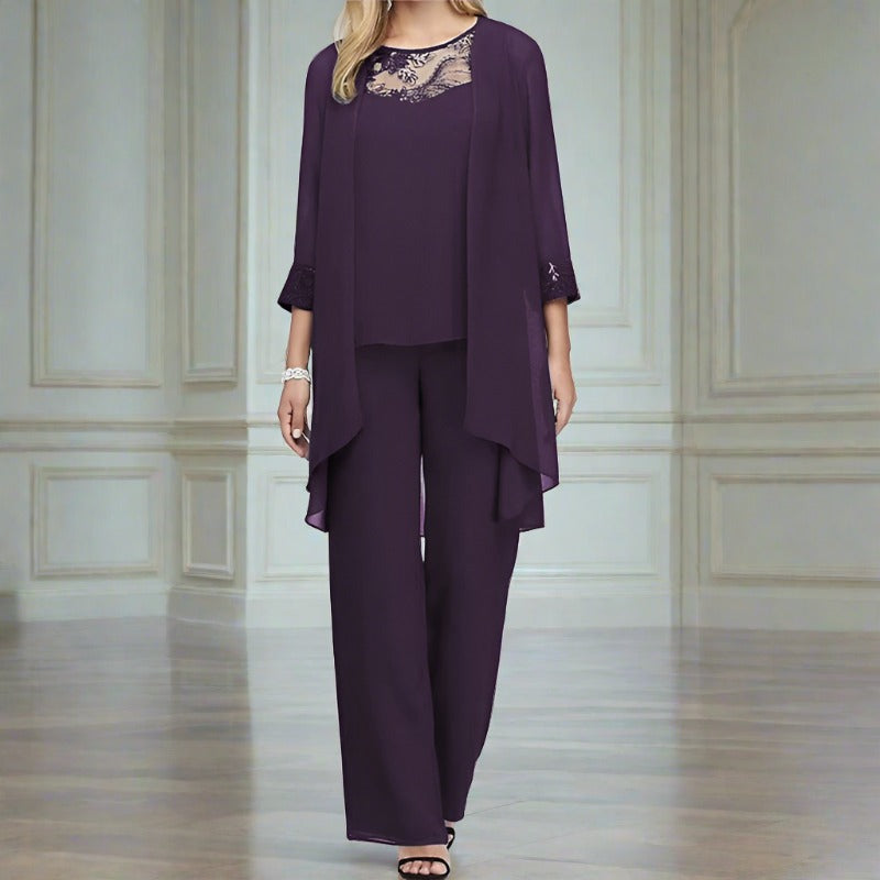 Damen Elegantes Dreiteiliges Baumwollsatz