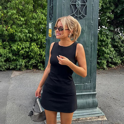 Damen Minikleid Ärmellos Mit Schmaler Passform Und A Linien Silhouette