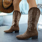 Damen Cowboy-Stiefel mit elegantem Stickdesign Fudus