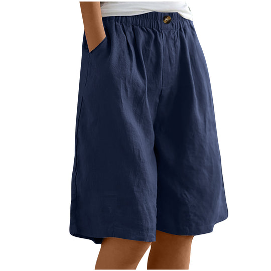Damen lässige Leinen-Shorts Fudus