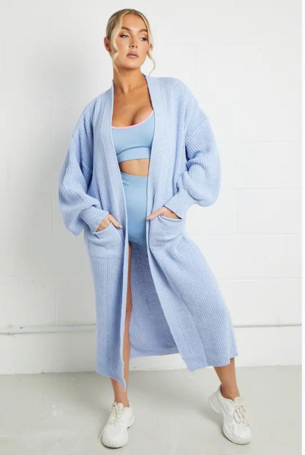 Damen Langstrickjacke mit grober Maschenstruktur und praktischen Taschen Fudus