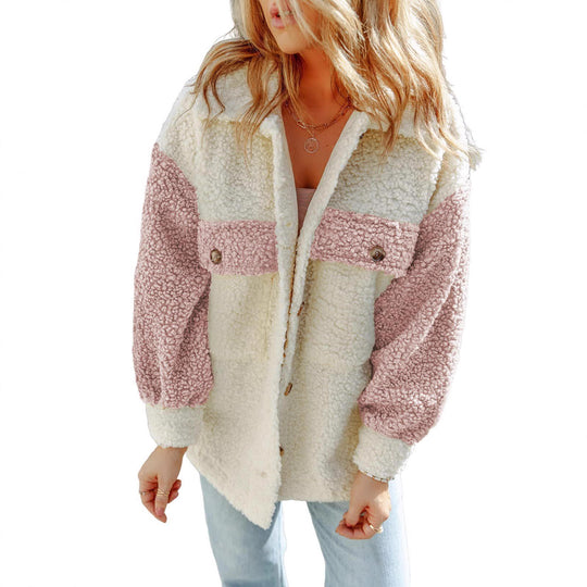 Damen Kuschelige Fleecejacke mit Druckknöpfen Fudus