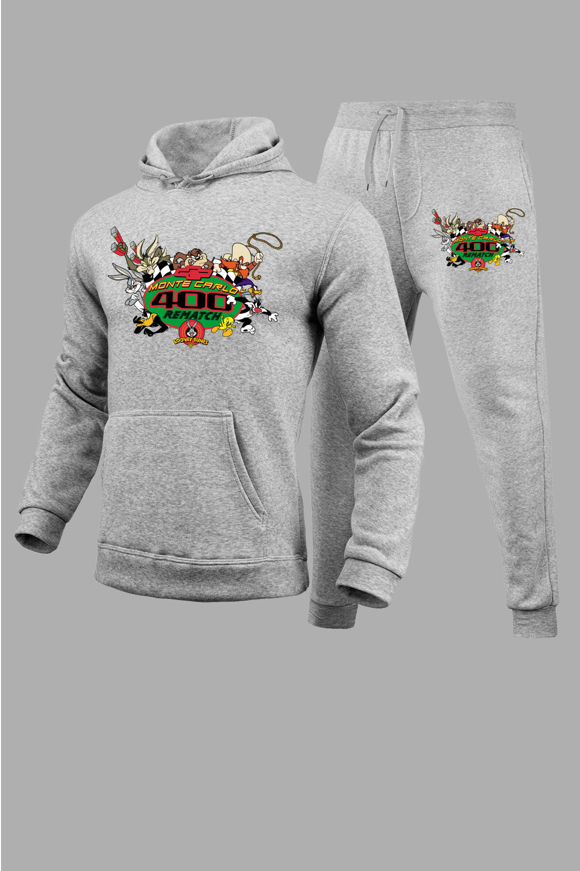 Damen Kapuzenpullover und Jogginghose Set mit kreativem Cartoon-Motiv Fudus