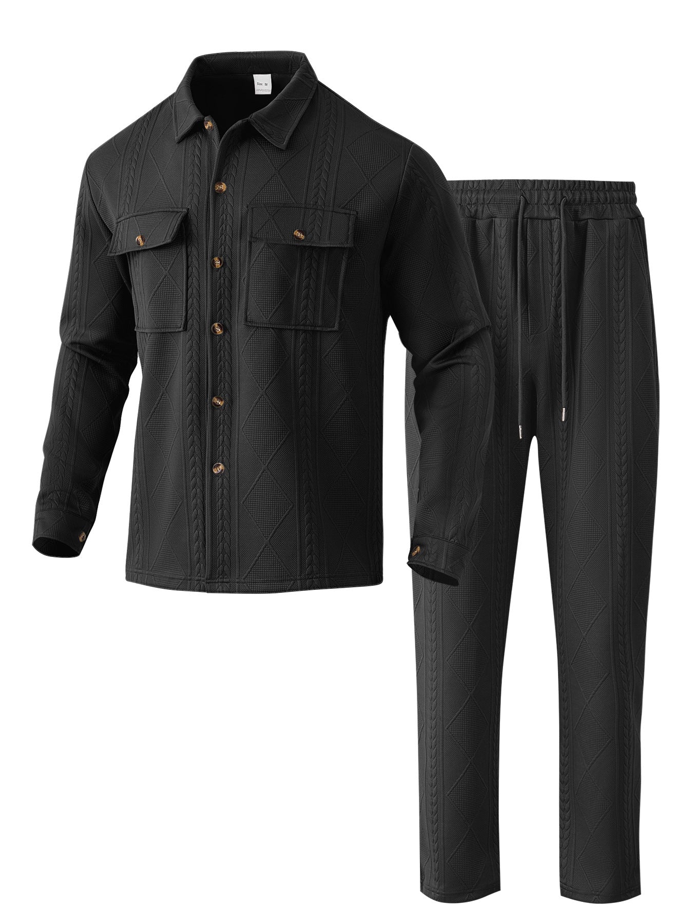 Herren modischer Trainingsanzug mit strukturiertem Oberteil und elastischem Bund Fudus