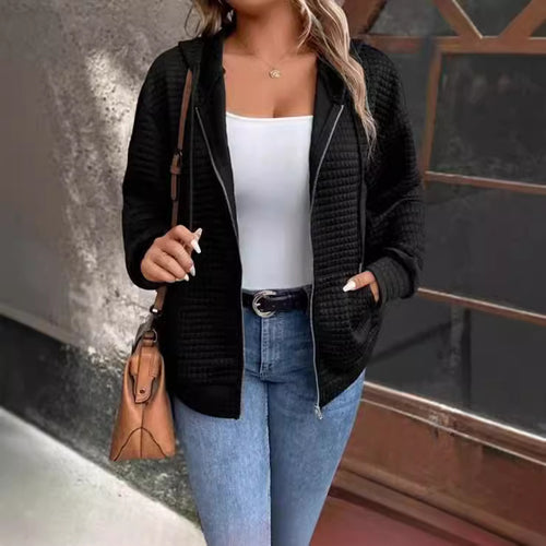 Damen kuschelige Sweatjacke mit Struktur Fudus