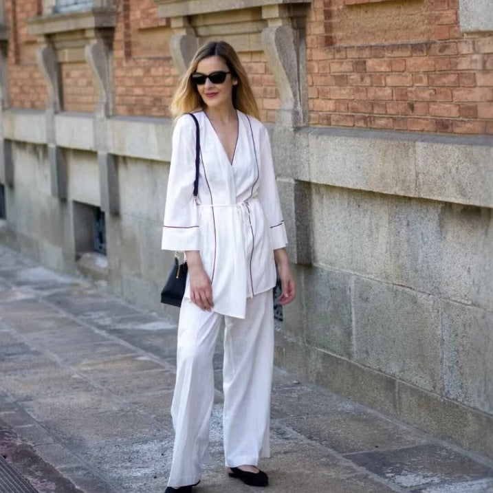 Damen weite Palazzo-Hose mit elegantem Bund Fudus