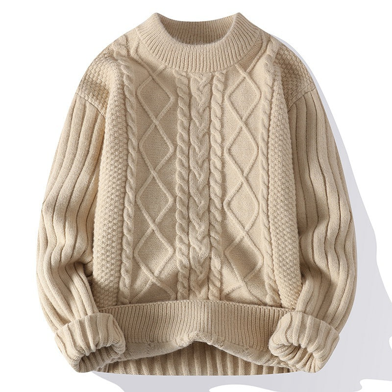Damen Kuscheliger Strickpullover mit Kabelmuster Fudus