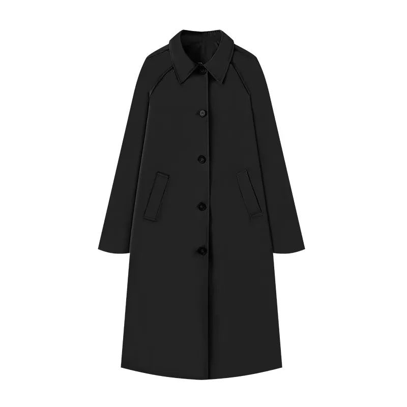 Damen klassischer Trenchcoat mit schickem Reverskragen und praktischen Taschen Fudus