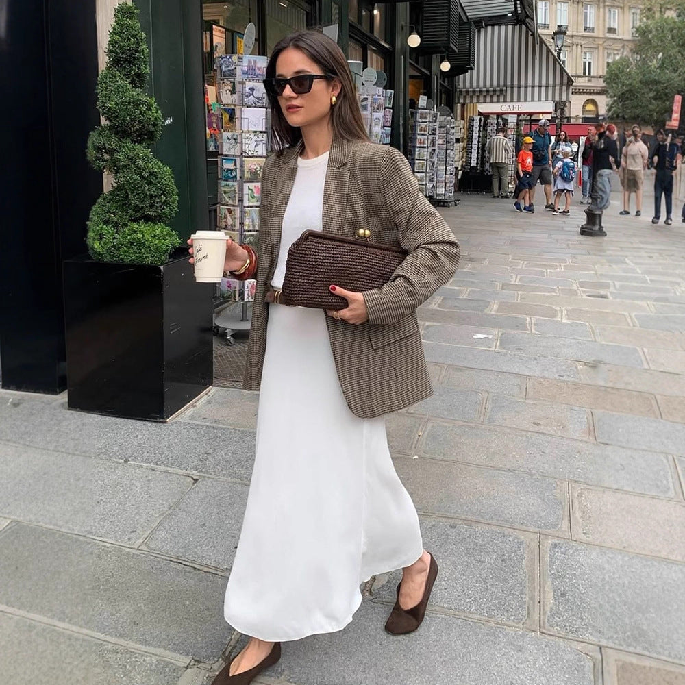 Damen Houndstooth Blazerjacke Fudus