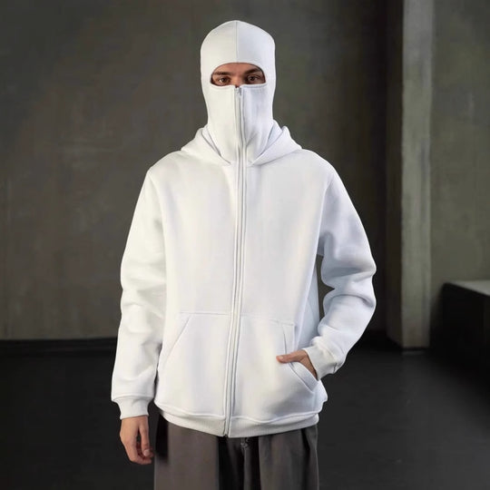 Damen Modischer Kapuzenpullover mit hochabschließendem Reißverschluss Fudus