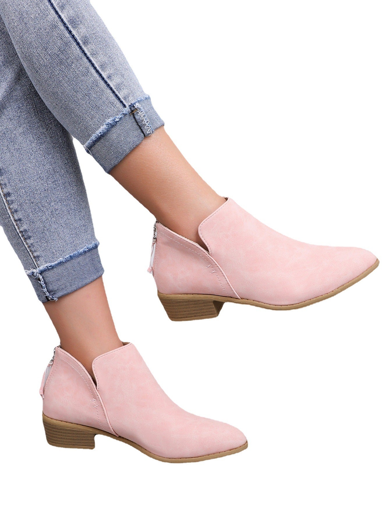 Damen modische Ankle Boots mit seitlichem Reißverschluss und dekorativen Quasten Fudus