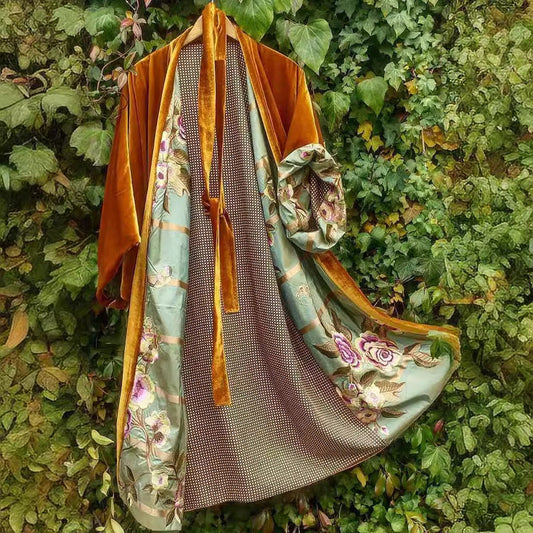 Schlafanzug Satin Digital Floral Cardigan