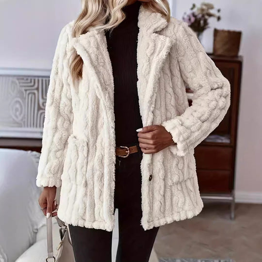 Damen Kuschelige Teddy-Fleecejacke Fudus