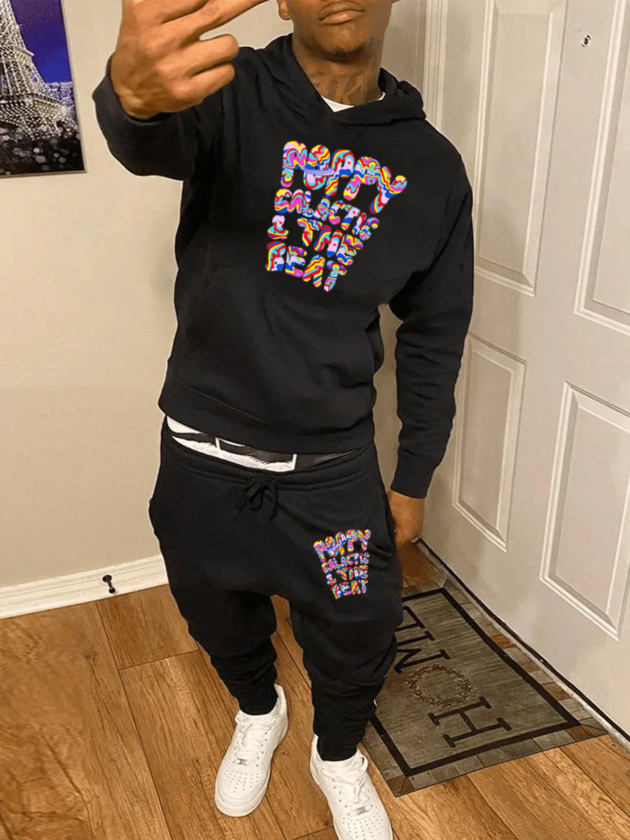 Damen Kapuzenpullover und Jogginghose Set mit modernem Grafikdesign Fudus