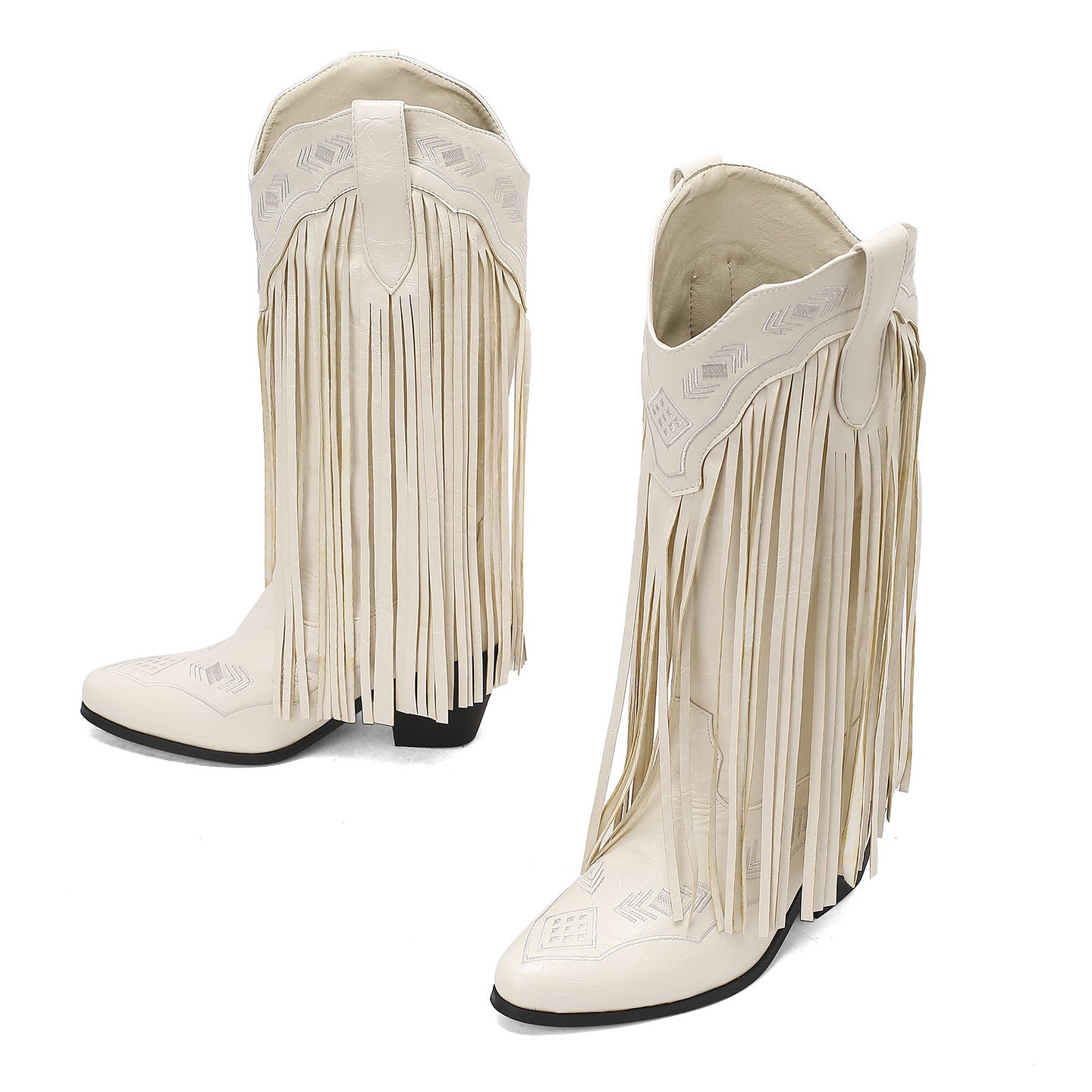 Damen Westernstiefel mit fransigem Detail Fudus