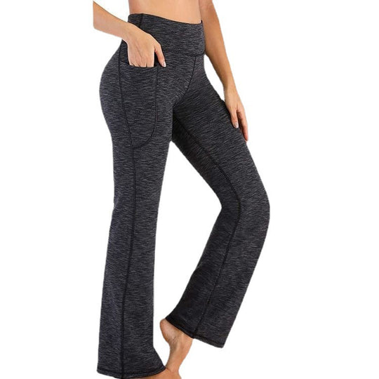 Damen Hochtaillierte Bootcut-Yoga-Hose mit praktischen Taschen Fudus