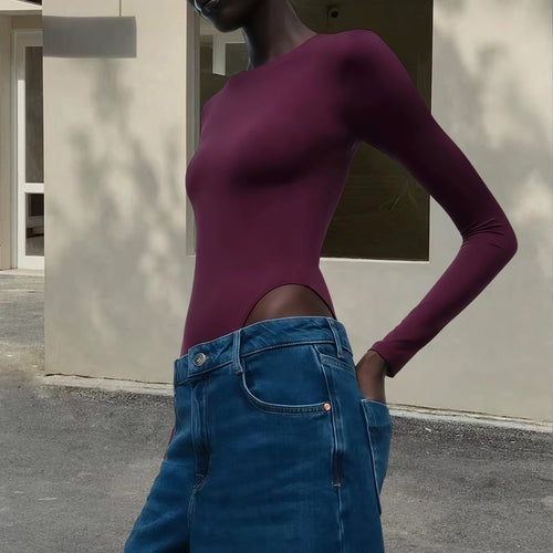 Damen Langärmliger Bodysuit mit integriertem Shaping-Effekt Fudus