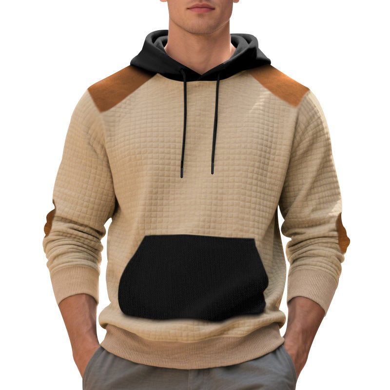 Herren Hoodie mit strukturiertem Stoff und kontrastierenden Details Fudus
