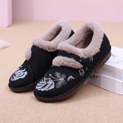 Damen Kuschelige und dekorative Hausschuhe mit floralem Design Fudus