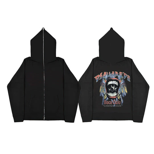 Damen Kapuzenjacke mit kreativem Grafikdesign Fudus