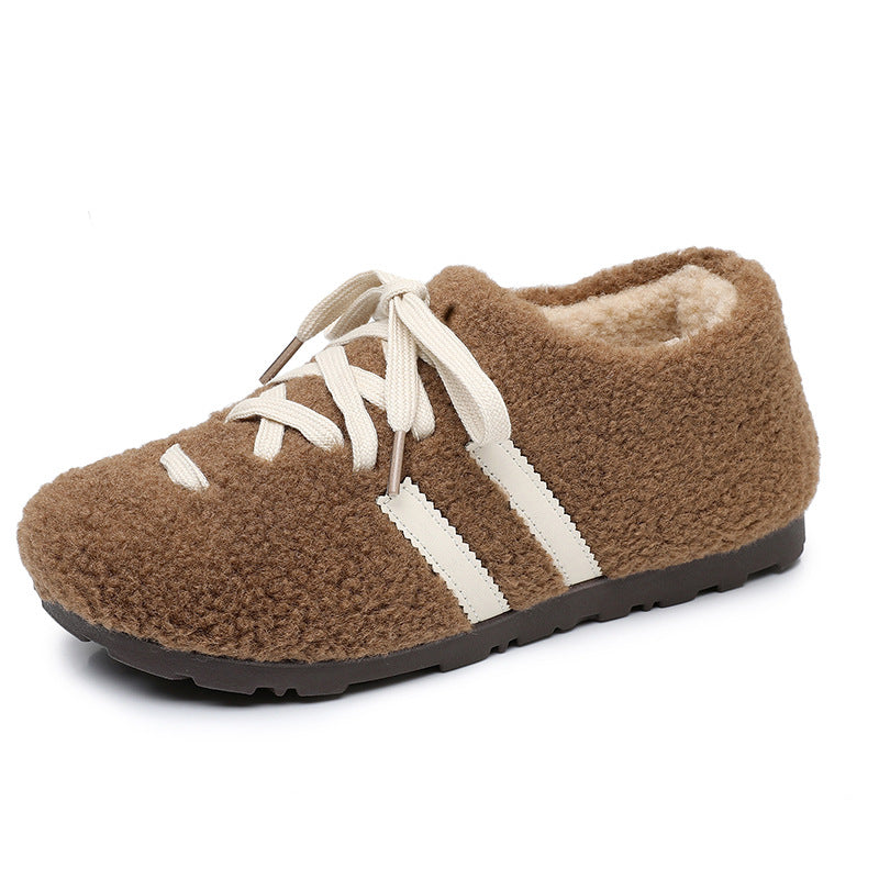 Damen Komfortable und warme Fleece-Hausschuhe mit rutschfester Sohle Fudus