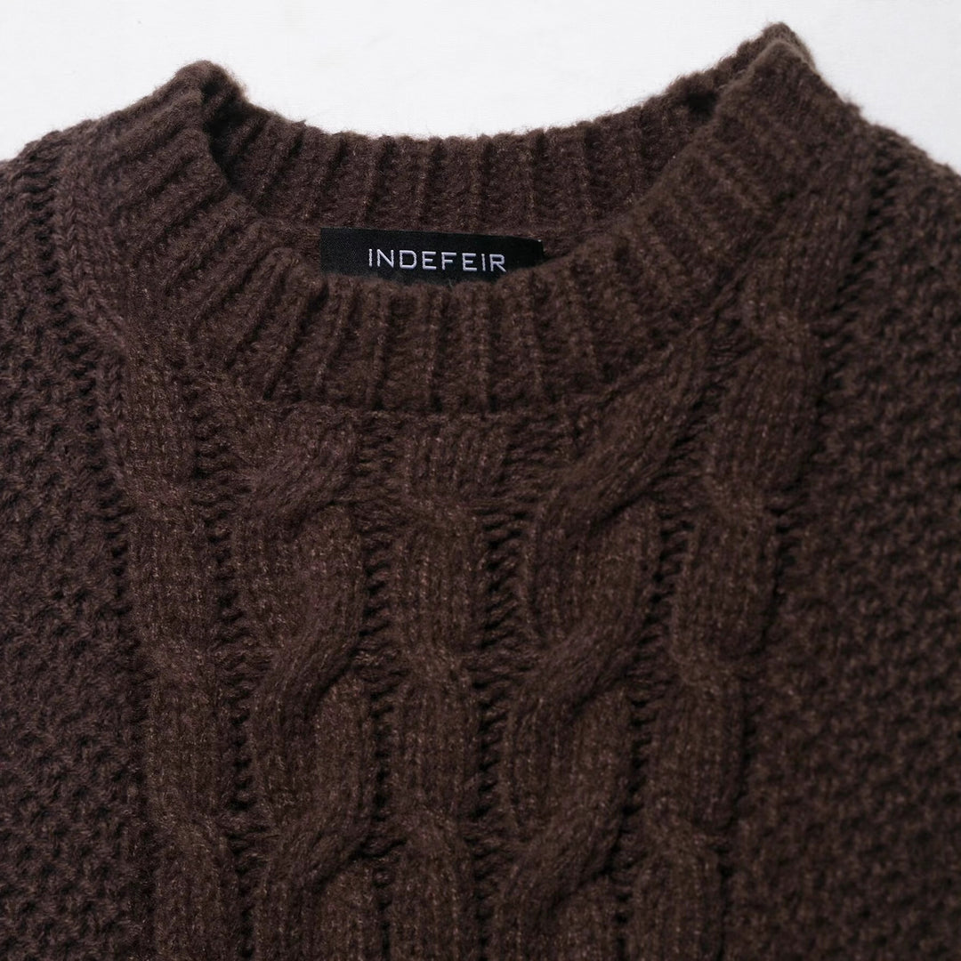 Damen Grobstrickpullover mit Rundhalsausschnitt und lässigem Schnitt Fudus