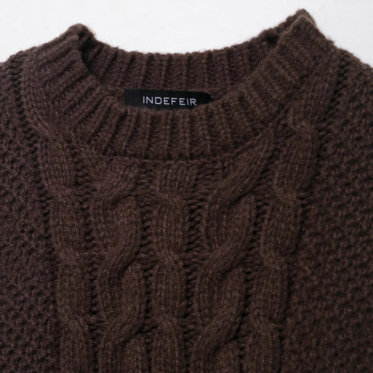 Damen Grobstrickpullover mit Rundhalsausschnitt und lässigem Schnitt Fudus