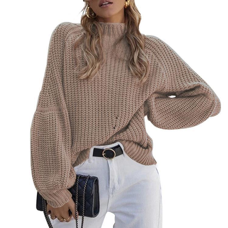 Damen Grobstrickpullover mit weitem Schnitt Fudus
