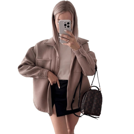 Damen Lässige Overshirtjacke mit praktischen Taschen Fudus