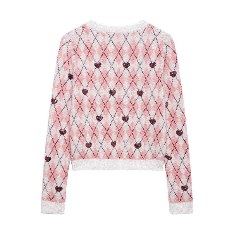 Damen Kuscheliger Pullover mit Herzdesign Fudus