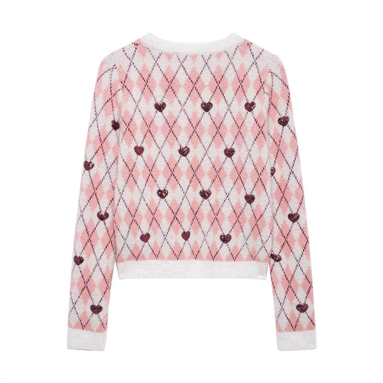 Damen Kuscheliger Pullover mit Herzdesign Fudus