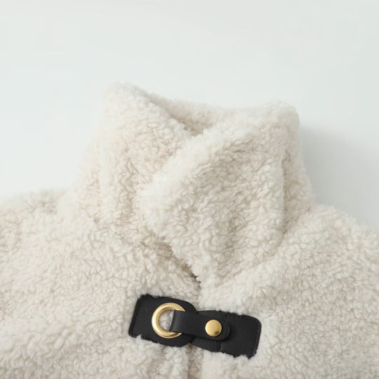 Damen kuschelige Fleecejacke mit dekorativen Knopfverschlüssen Fudus