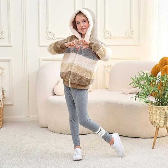 Damen Kuschelige Jacke mit modischem Streifenmuster Fudus