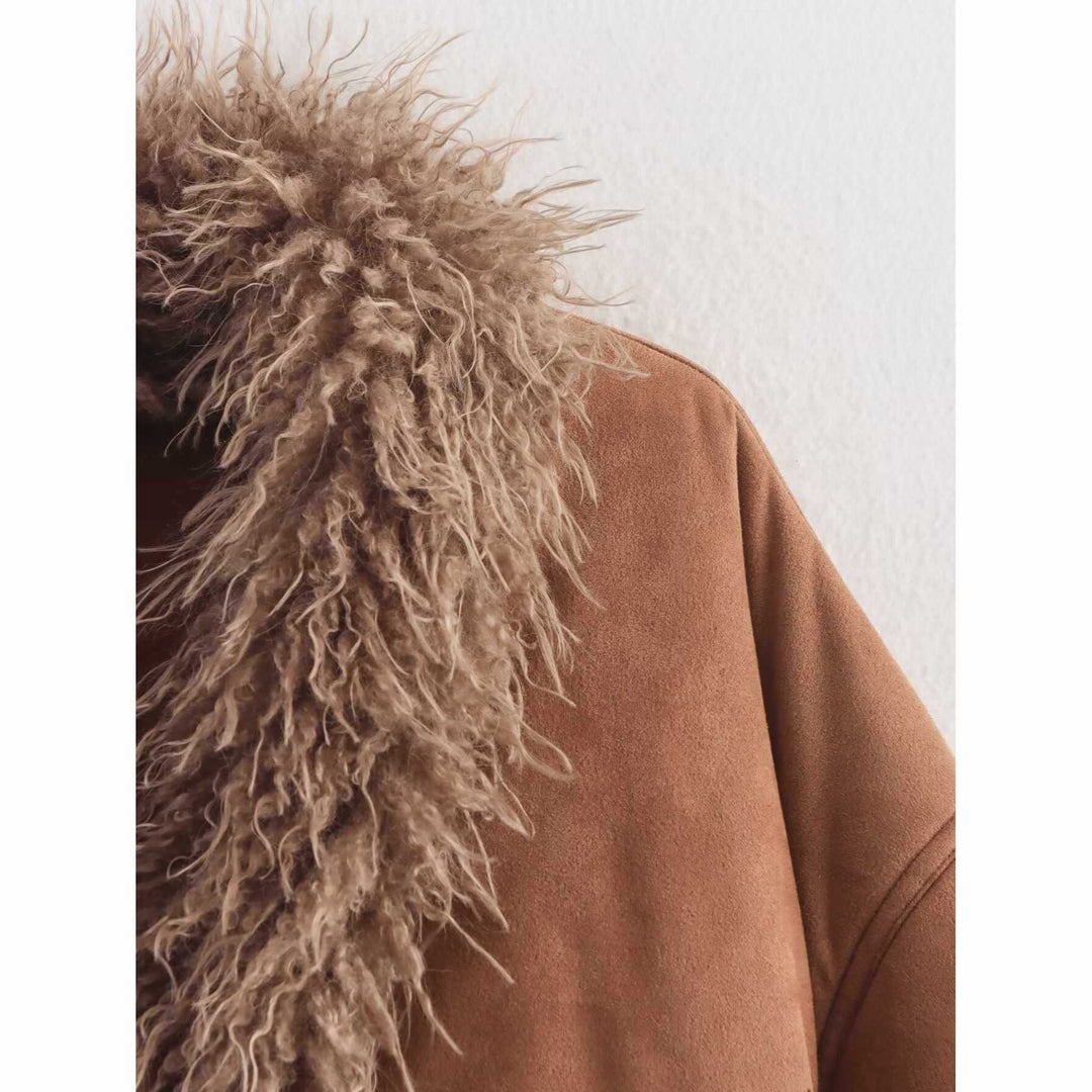 Damen Kunstfelljacke mit modernem Design und tailliertem Schnitt Fudus