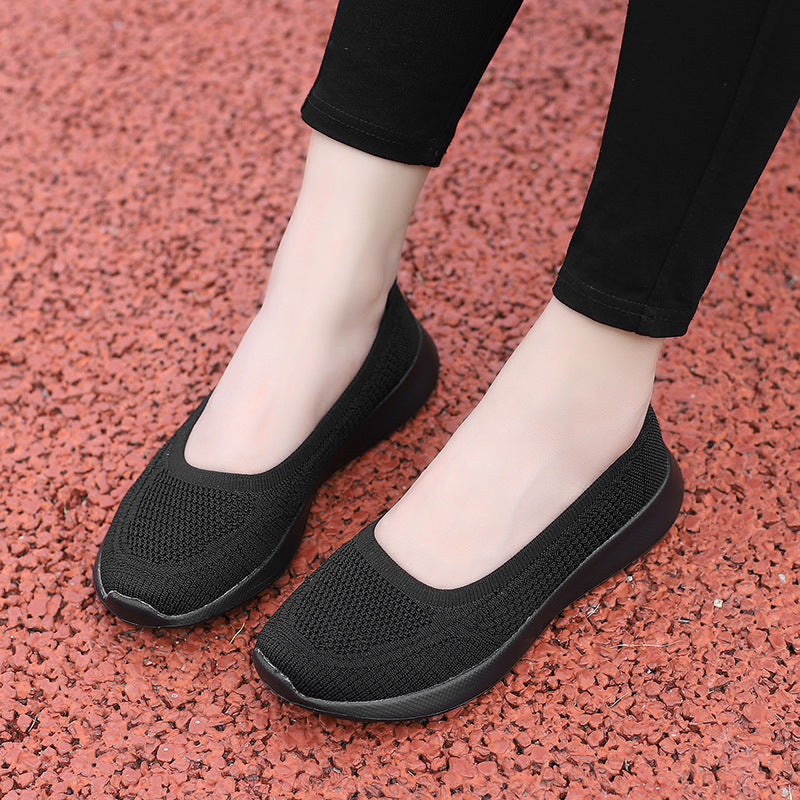 Damen Komfortable Slip-On Sneaker mit atmungsaktiver Strick-Oberfläche Fudus
