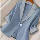 Damen Eleganter Leinenblazer mit extra weitem Schnitt und modernen Details Fudus