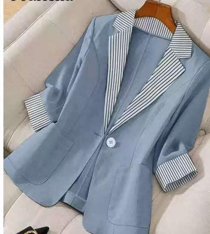 Damen Eleganter Leinenblazer mit extra weitem Schnitt und modernen Details Fudus