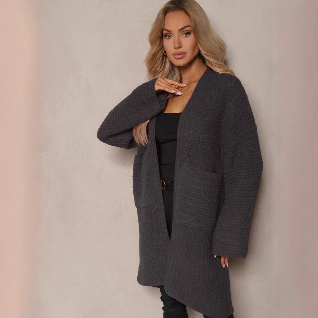 Damen Grobstrickjacke mit lässigem Schnitt und praktischen Taschen Fudus
