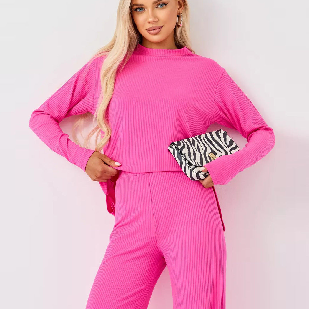 Damen Lässiges Strick-Set mit weitem Bein Fudus