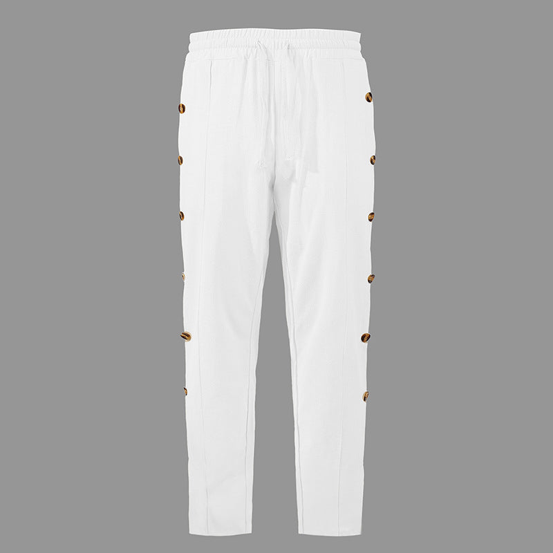 Damen bequeme Jogginghose mit Knopfdetails Fudus