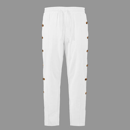 Damen bequeme Jogginghose mit Knopfdetails Fudus